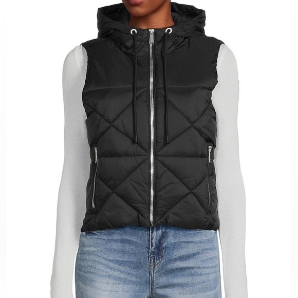 NWT Calvin Klein Performance Hooded Puffer Vest Black M - Picture 1 of 14